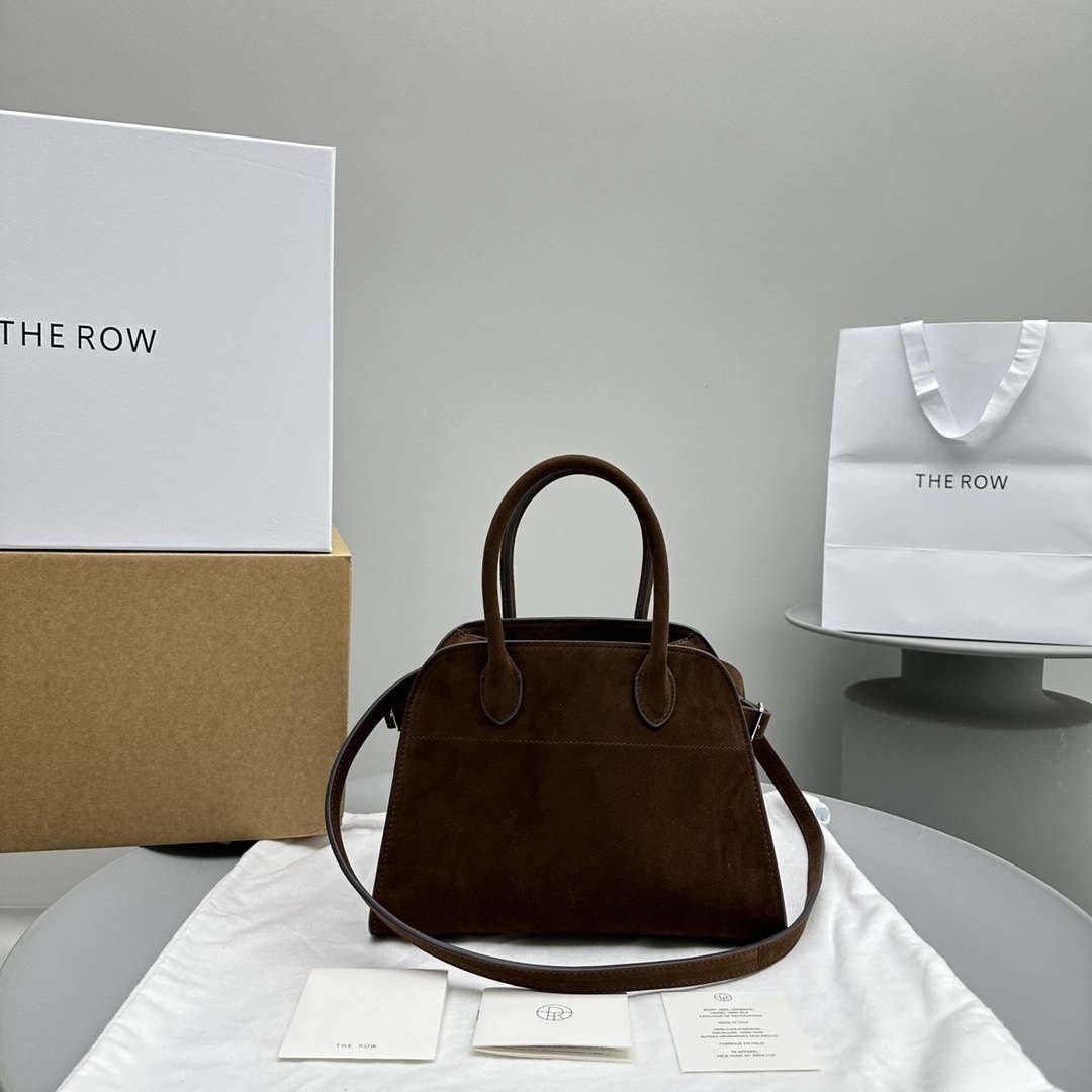 The Row Suede Soft Suede Margaux 10 Bag THR153678 Brown - Default Title - View 1