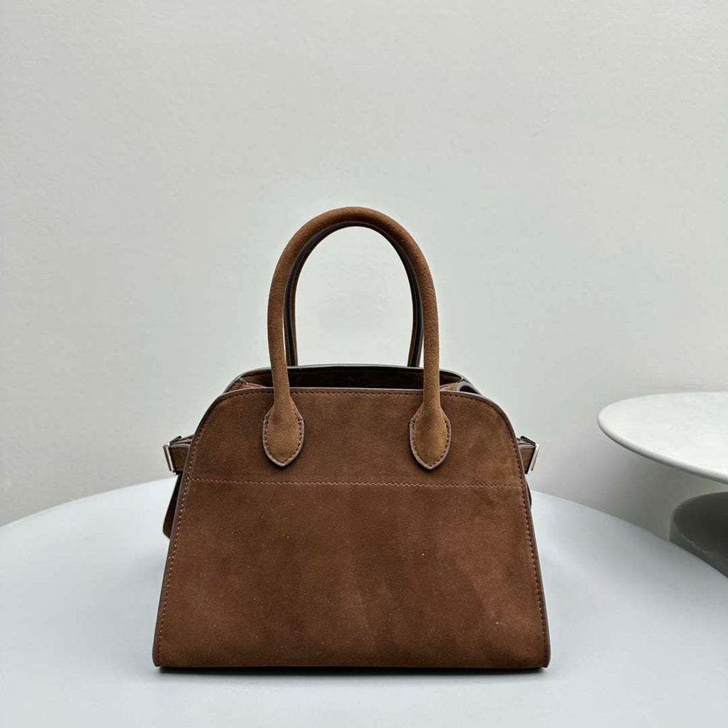 The Row Suede Soft Suede Margaux 10 Bag THR153678 Brown
