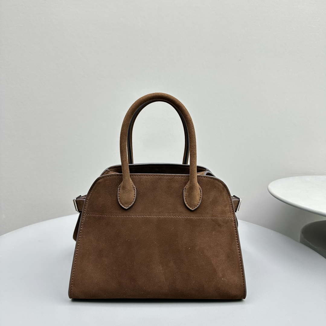 The Row Suede Soft Suede Margaux 10 Bag THR153678 Brown