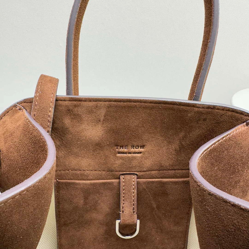 The Row Suede Soft Suede Margaux 10 Bag THR153678 Brown