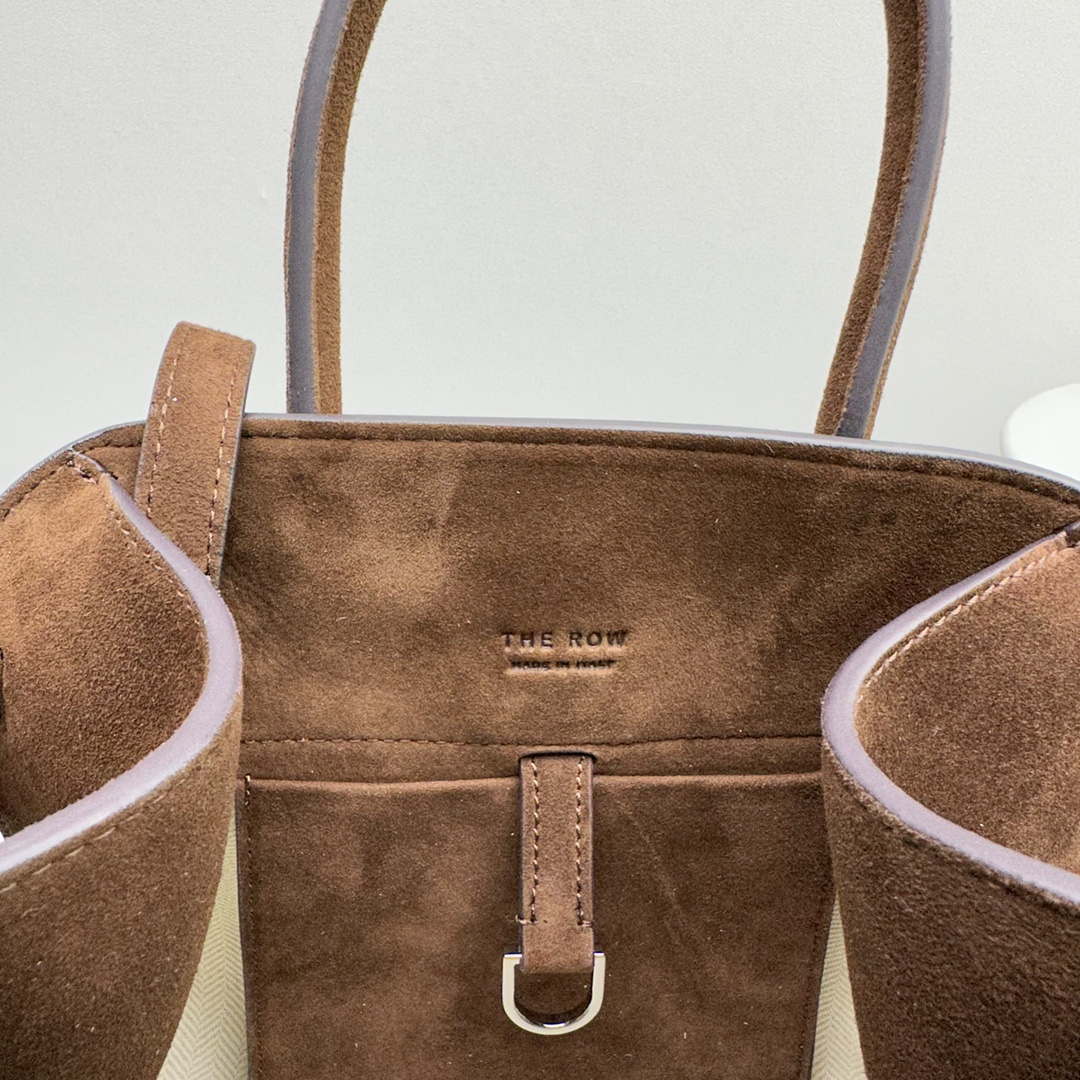 The Row Suede Soft Suede Margaux 10 Bag THR153678 Brown