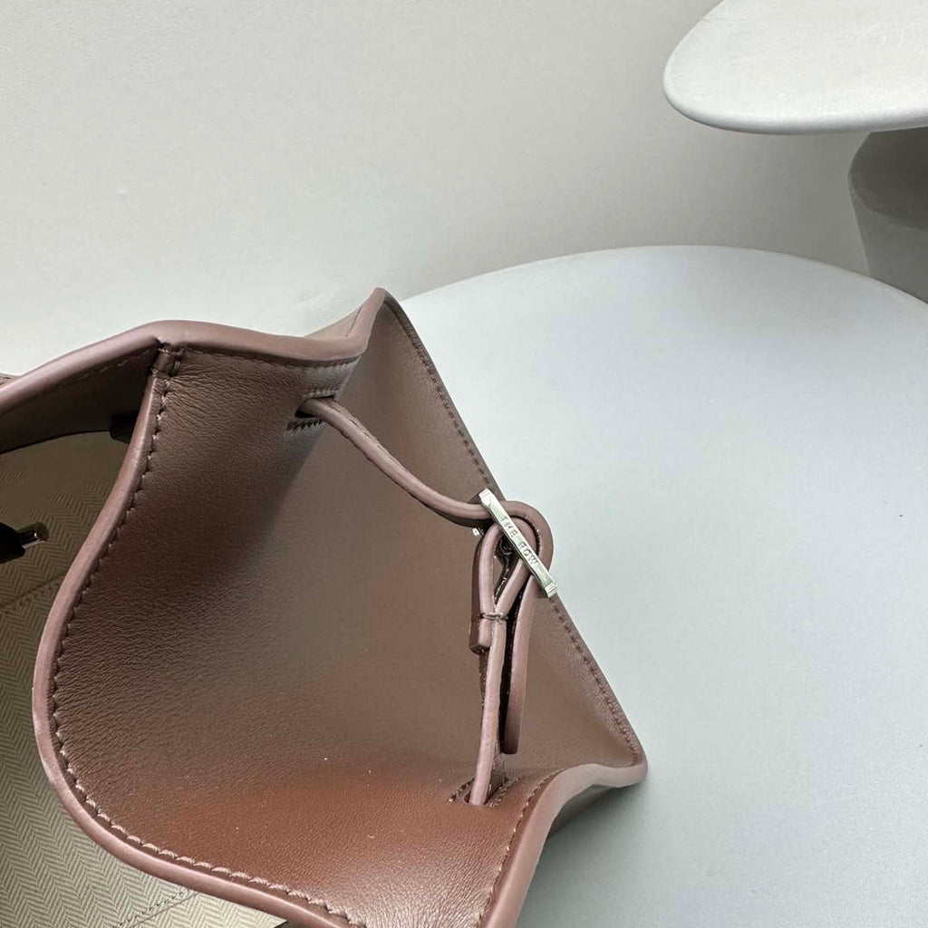 The Row Calfskin Soft Margaux 10 Bag THR153678 Dark Brown