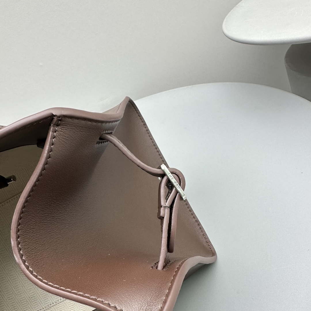 The Row Calfskin Soft Margaux 10 Bag THR153678 Dark Brown