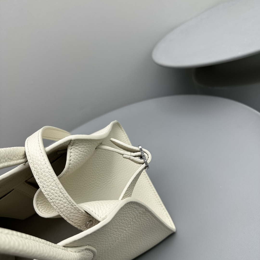 The Row Calfskin Soft Margaux 10 Bag THR153678 White
