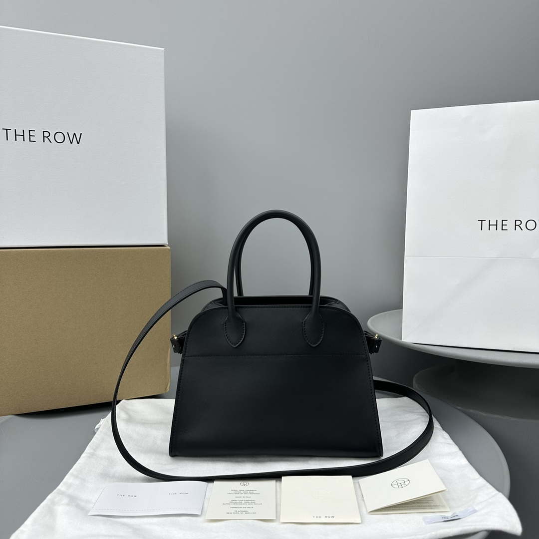 The Row Smooth Calfskin Soft Margaux 10 Bag THR153678 Black