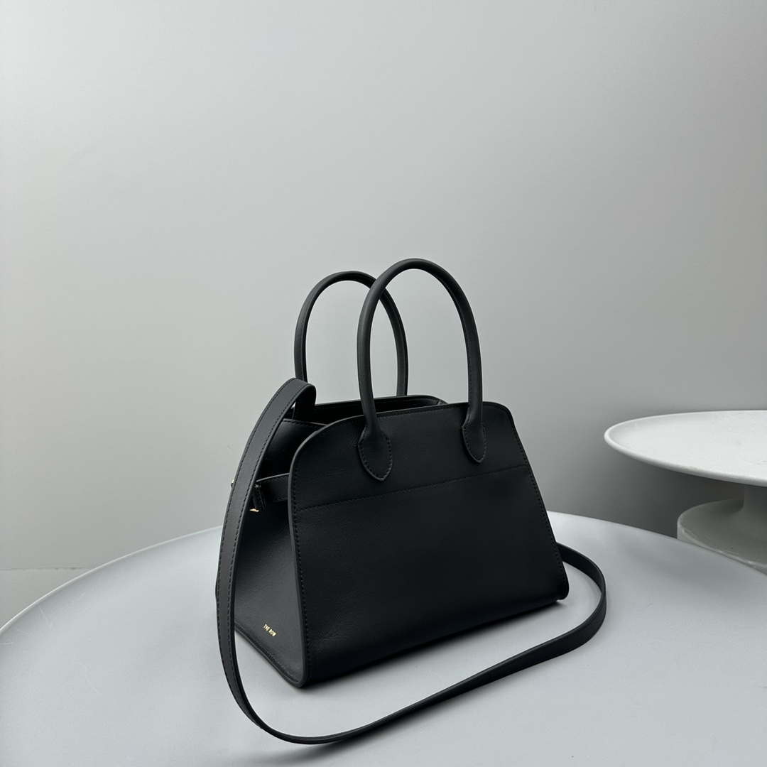 The Row Smooth Calfskin Soft Margaux 10 Bag THR153678 Black