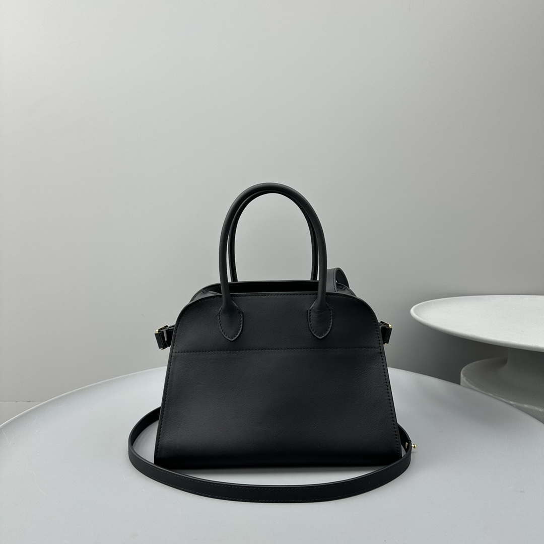The Row Smooth Calfskin Soft Margaux 10 Bag THR153678 Black