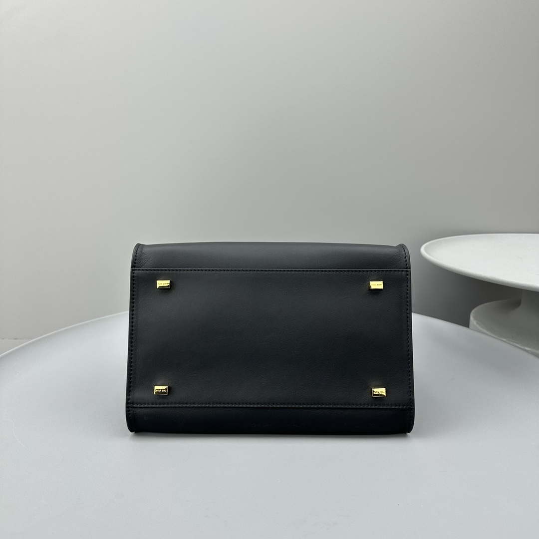 The Row Smooth Calfskin Soft Margaux 10 Bag THR153678 Black