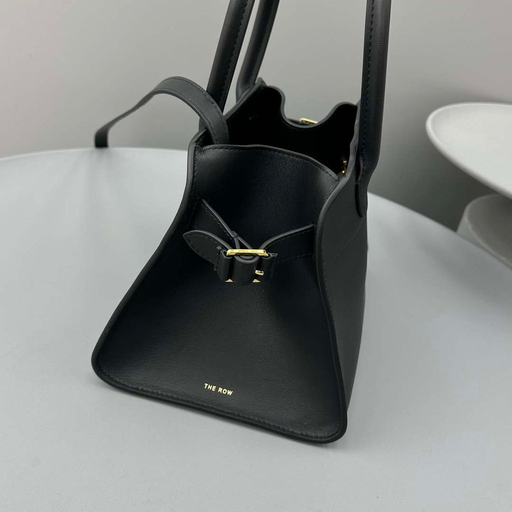 The Row Smooth Calfskin Soft Margaux 10 Bag THR153678 Black