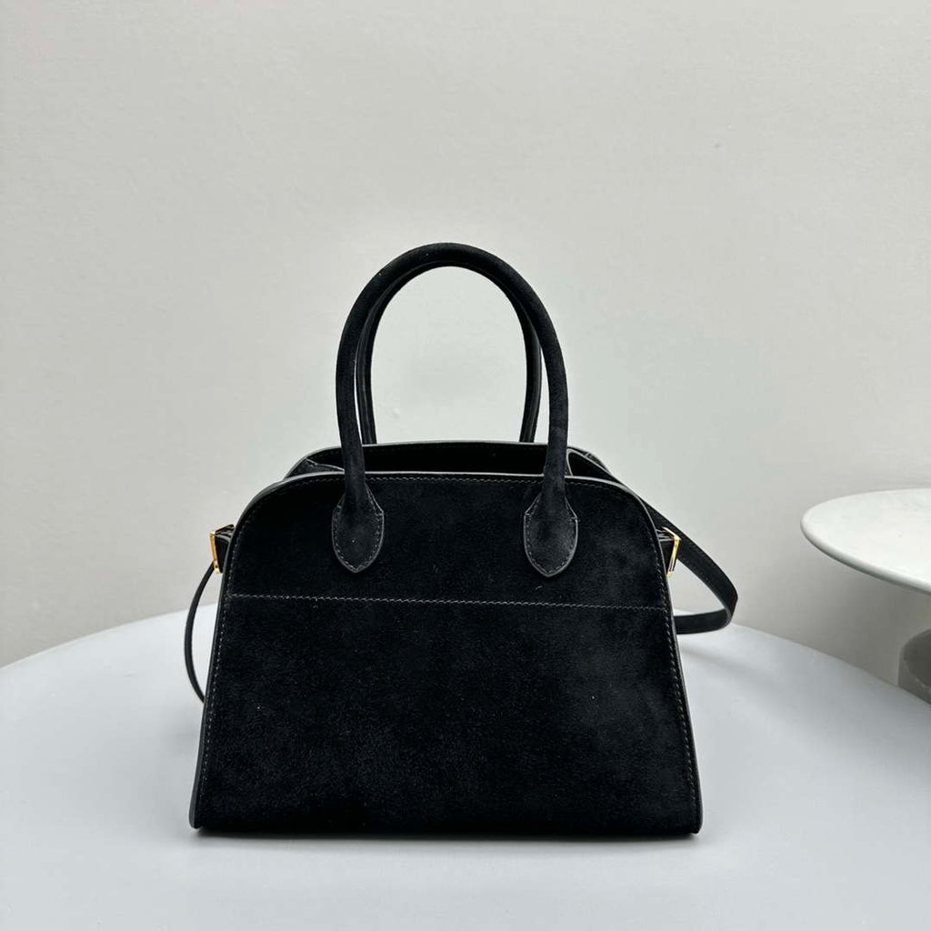 The Row Suede Soft Suede Margaux 10 Bag THR153678 Black