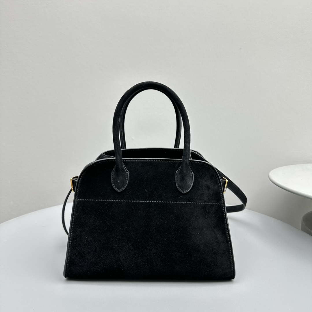The Row Suede Soft Suede Margaux 10 Bag THR153678 Black