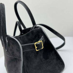 The Row Suede Soft Suede Margaux 10 Bag THR153678 Black - Default Title - View 7