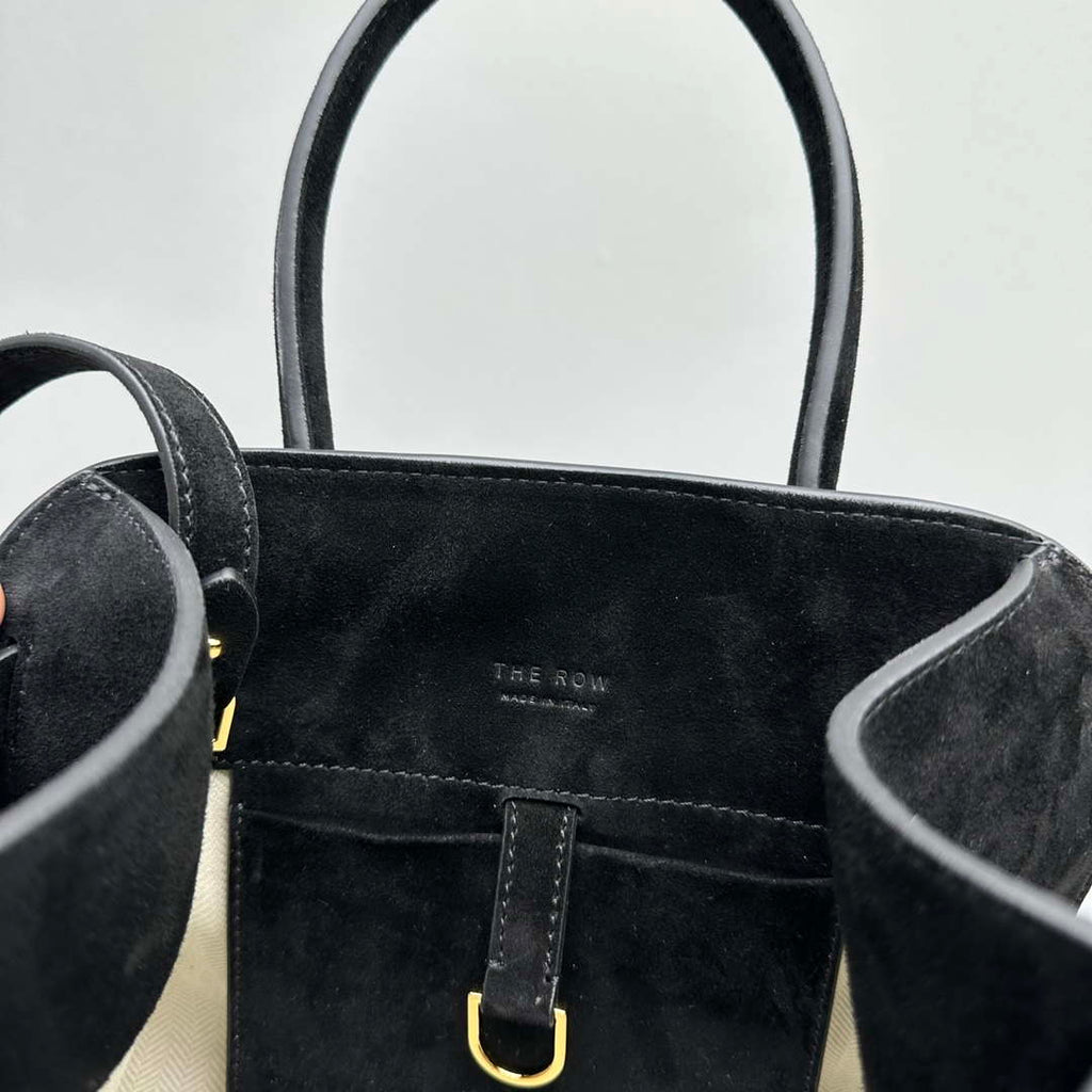 The Row Suede Soft Suede Margaux 10 Bag THR153678 Black