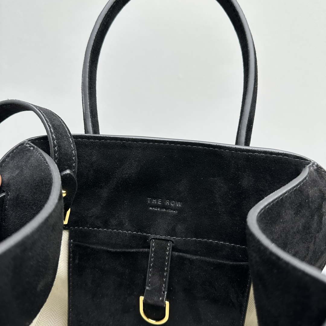 The Row Suede Soft Suede Margaux 10 Bag THR153678 Black