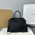 The Row THR116945 Smooth Calfskin Soft Margaux 17 Top Handle Bag T11010
