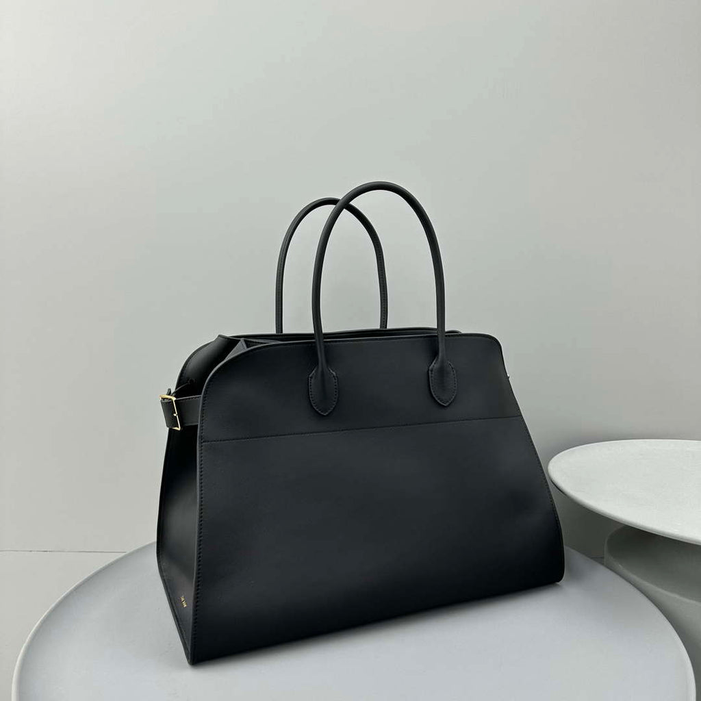 The Row THR116945 Smooth Calfskin Soft Margaux 17 Top Handle Bag T11010