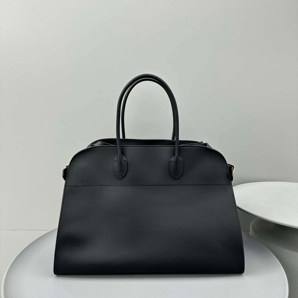 The Row THR116945 Smooth Calfskin Soft Margaux 17 Top Handle Bag T11010