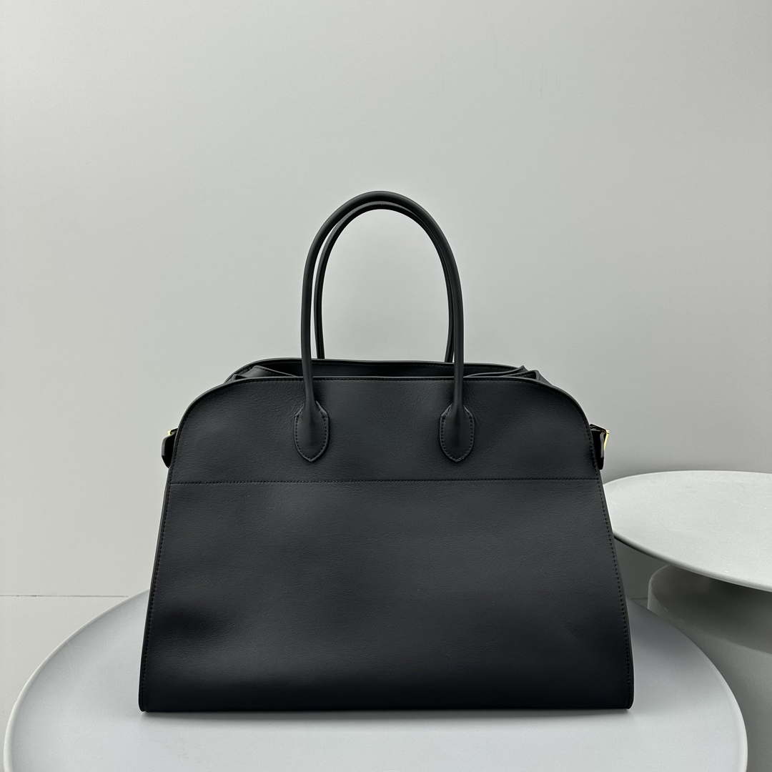 The Row THR116945 Smooth Calfskin Soft Margaux 17 Top Handle Bag T11010