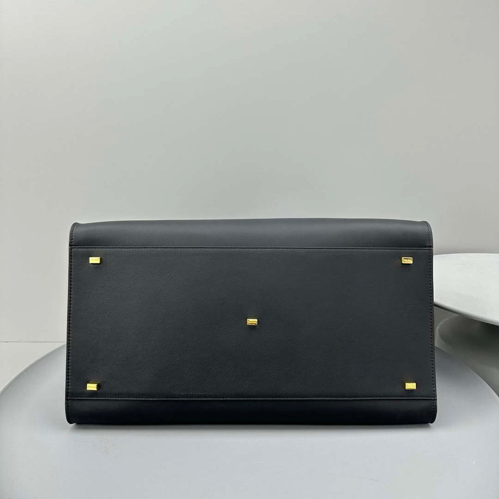 The Row THR116945 Smooth Calfskin Soft Margaux 17 Top Handle Bag T11010
