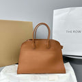 The Row THR116945 Suede Soft Margaux 17 Top Handle Bag T11002