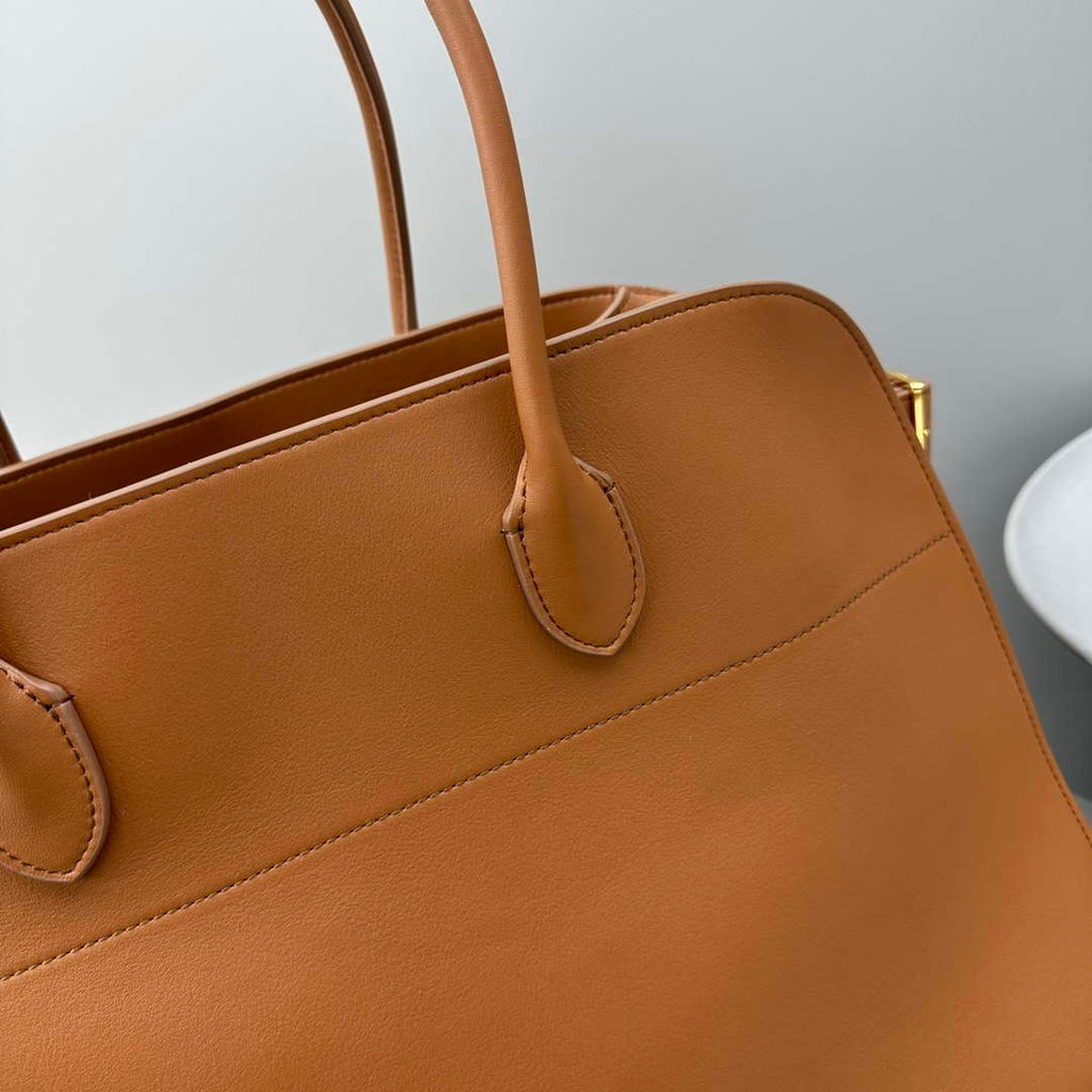 The Row THR116945 Suede Soft Margaux 17 Top Handle Bag T11002