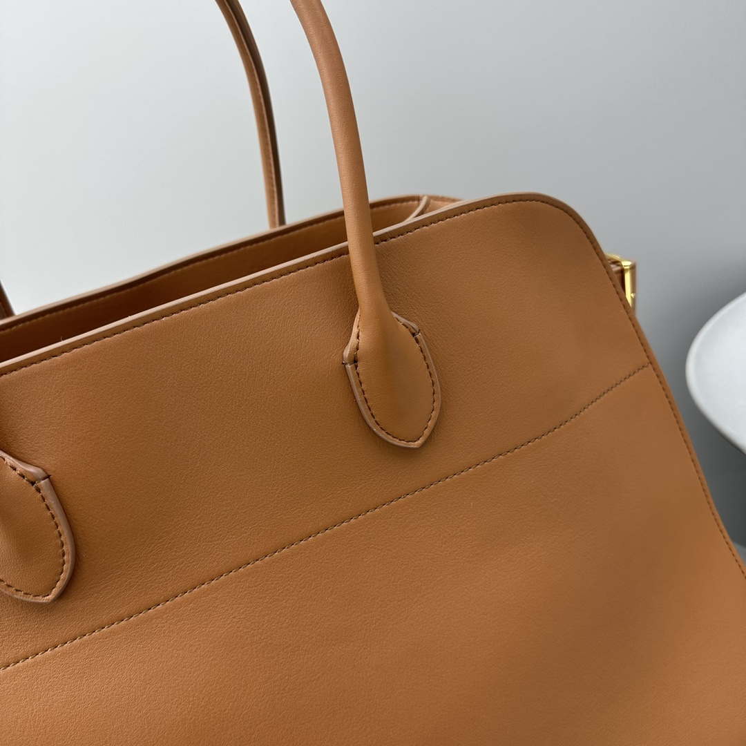 The Row THR116945 Suede Soft Margaux 17 Top Handle Bag T11002