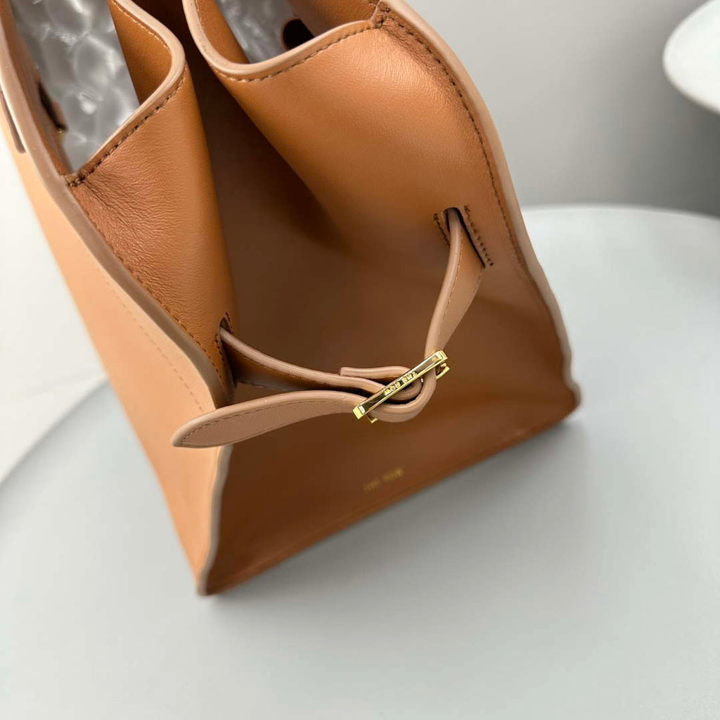The Row THR116945 Suede Soft Margaux 17 Top Handle Bag T11002
