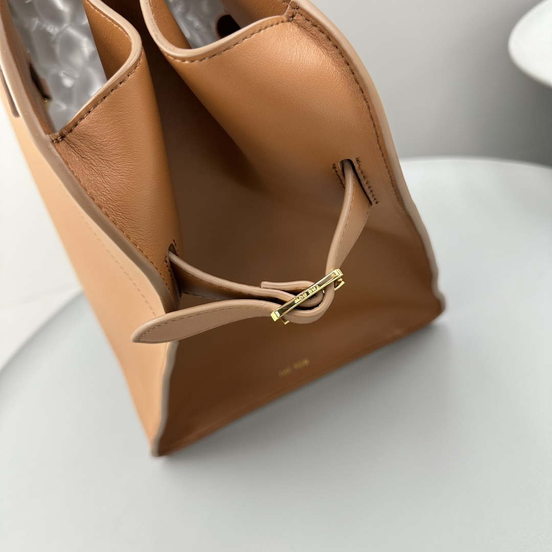 The Row THR116945 Suede Soft Margaux 17 Top Handle Bag T11002