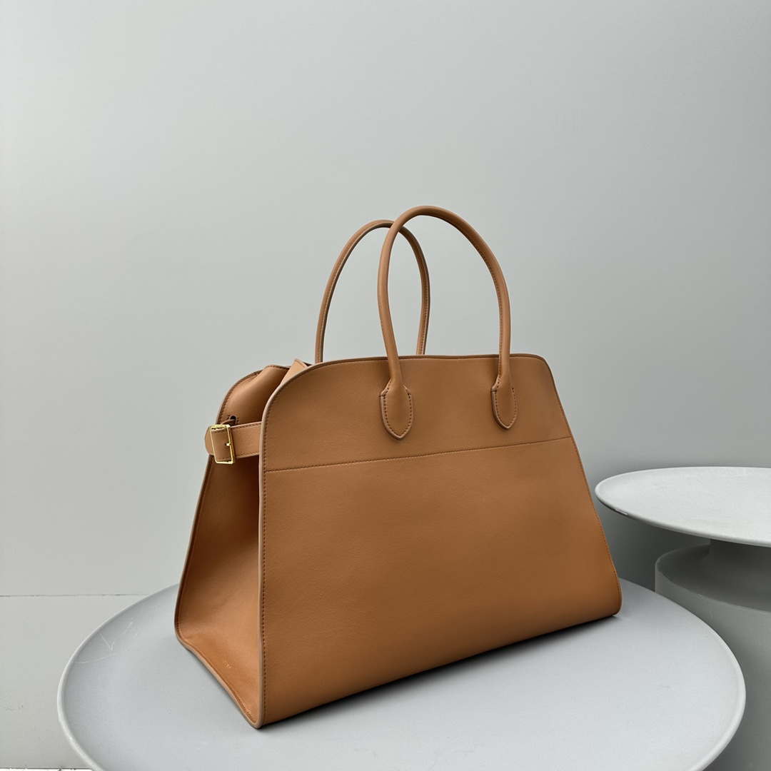 The Row THR116945 Suede Soft Margaux 17 Top Handle Bag T11002