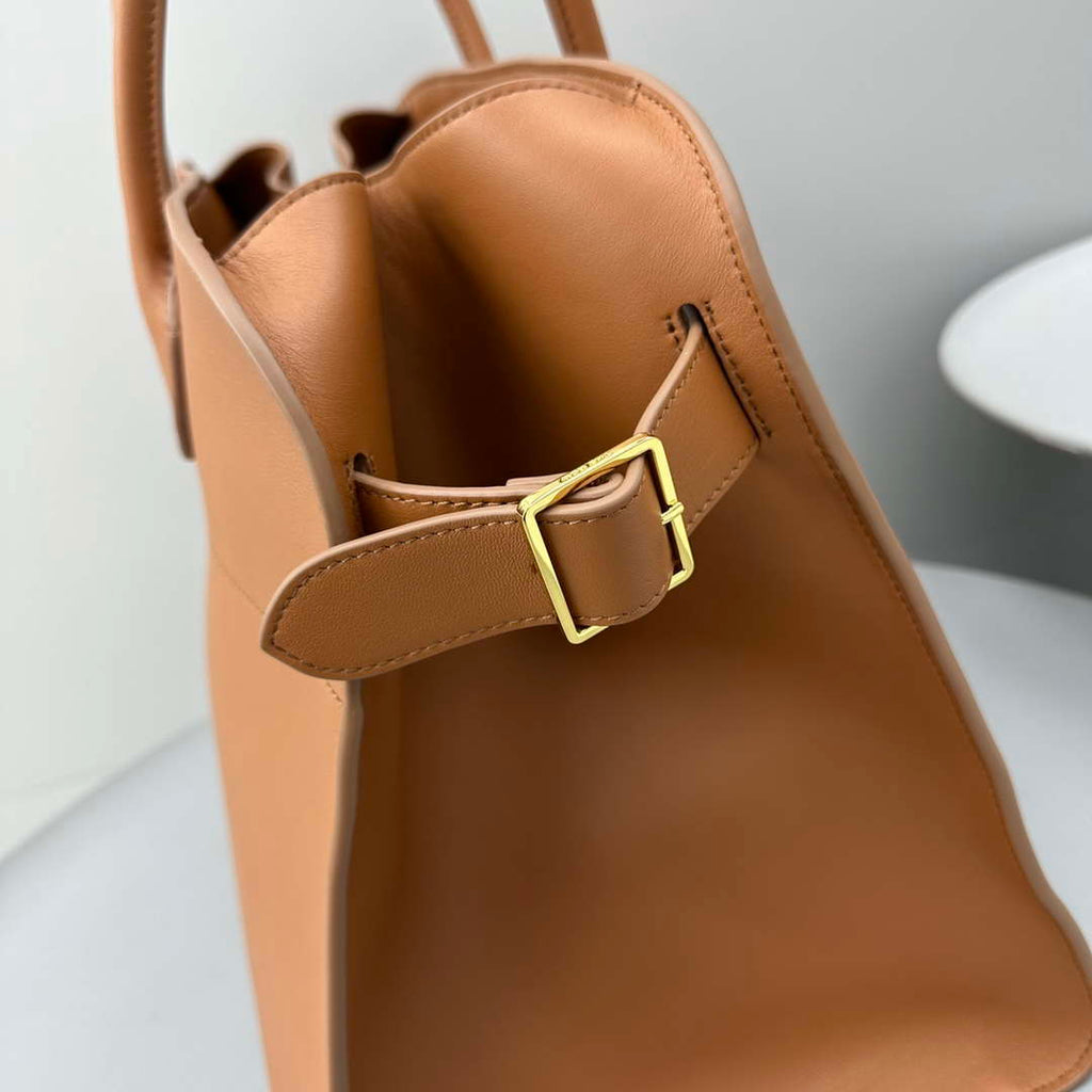 The Row THR116945 Suede Soft Margaux 17 Top Handle Bag T11002