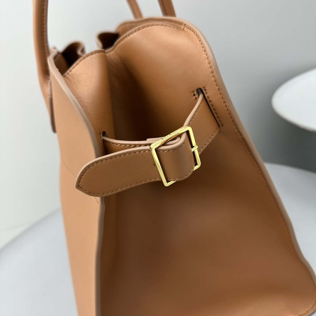 The Row THR116945 Suede Soft Margaux 17 Top Handle Bag T11002