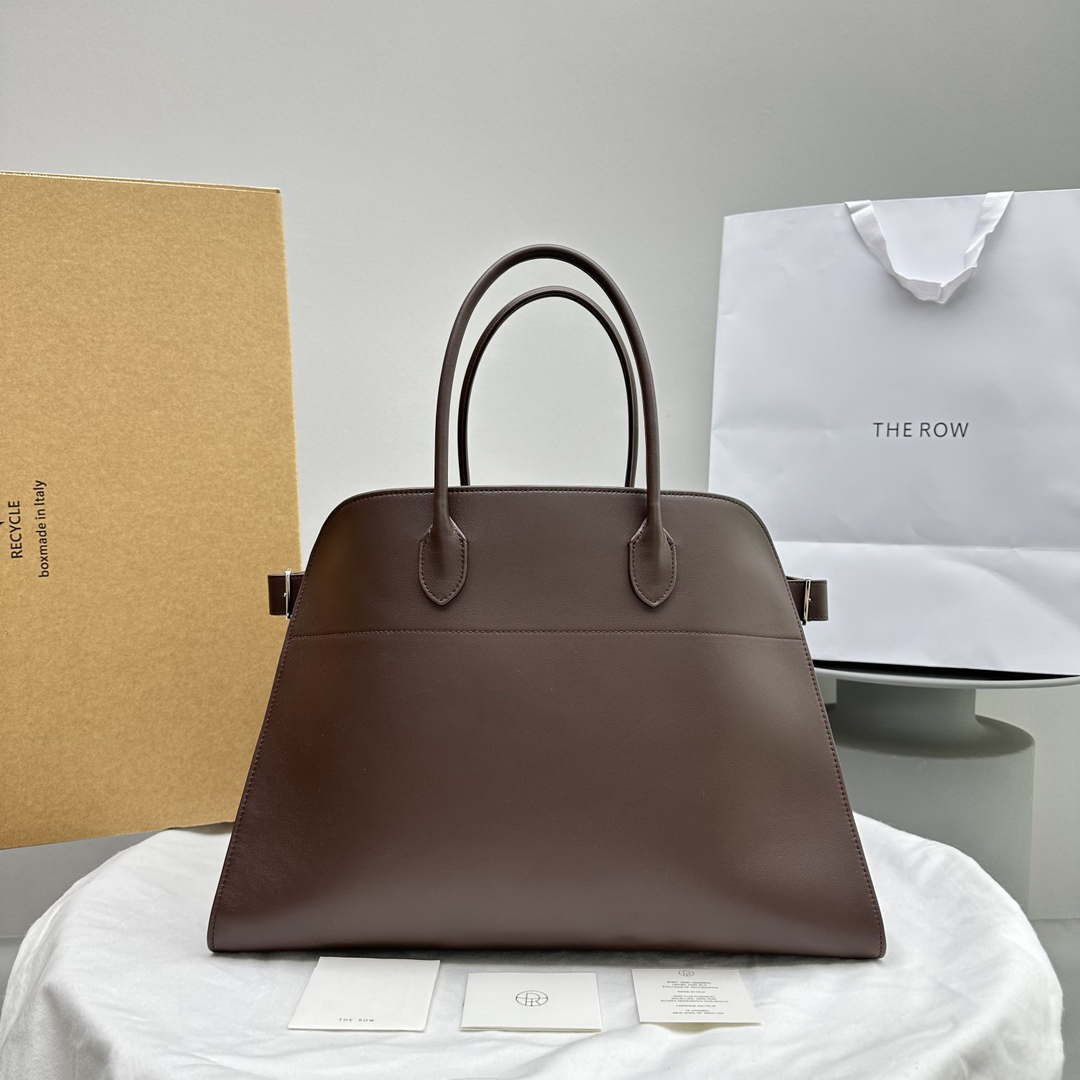 The Row THR116945 Suede Soft Margaux 17 Top Handle Bag T11003