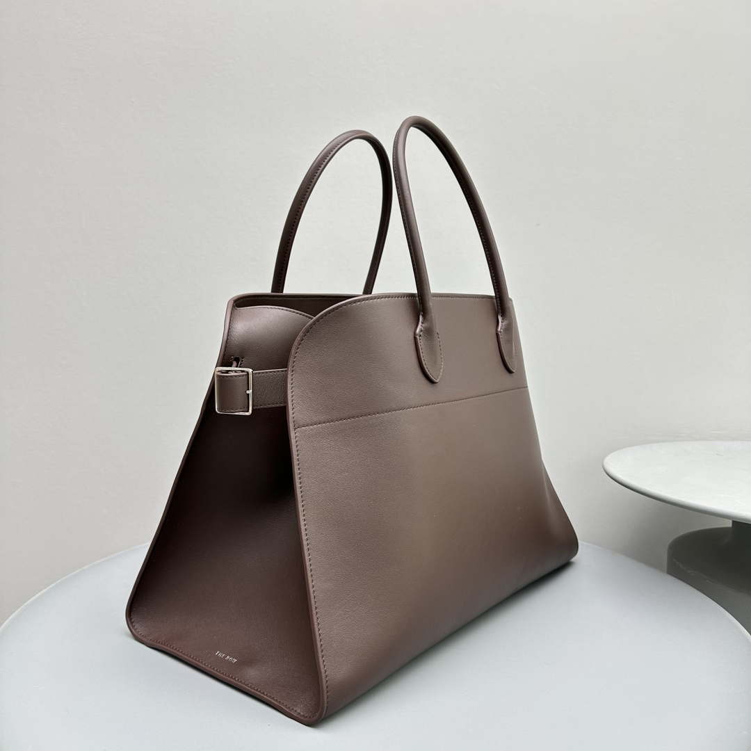 The Row THR116945 Suede Soft Margaux 17 Top Handle Bag T11003