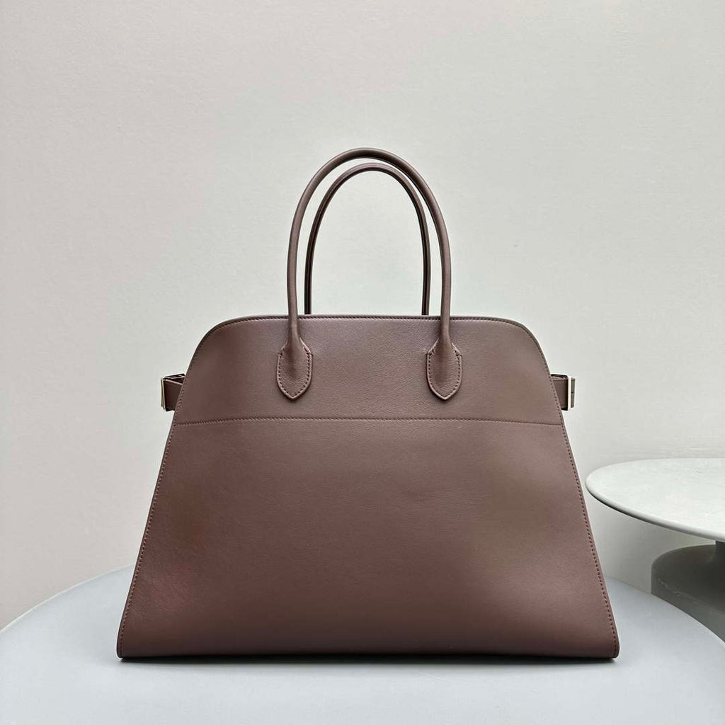 The Row THR116945 Suede Soft Margaux 17 Top Handle Bag T11003
