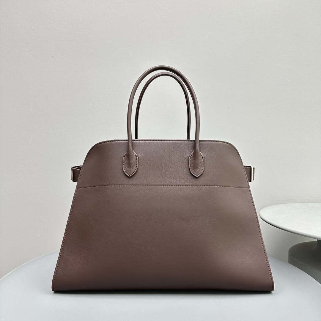 The Row THR116945 Suede Soft Margaux 17 Top Handle Bag T11003