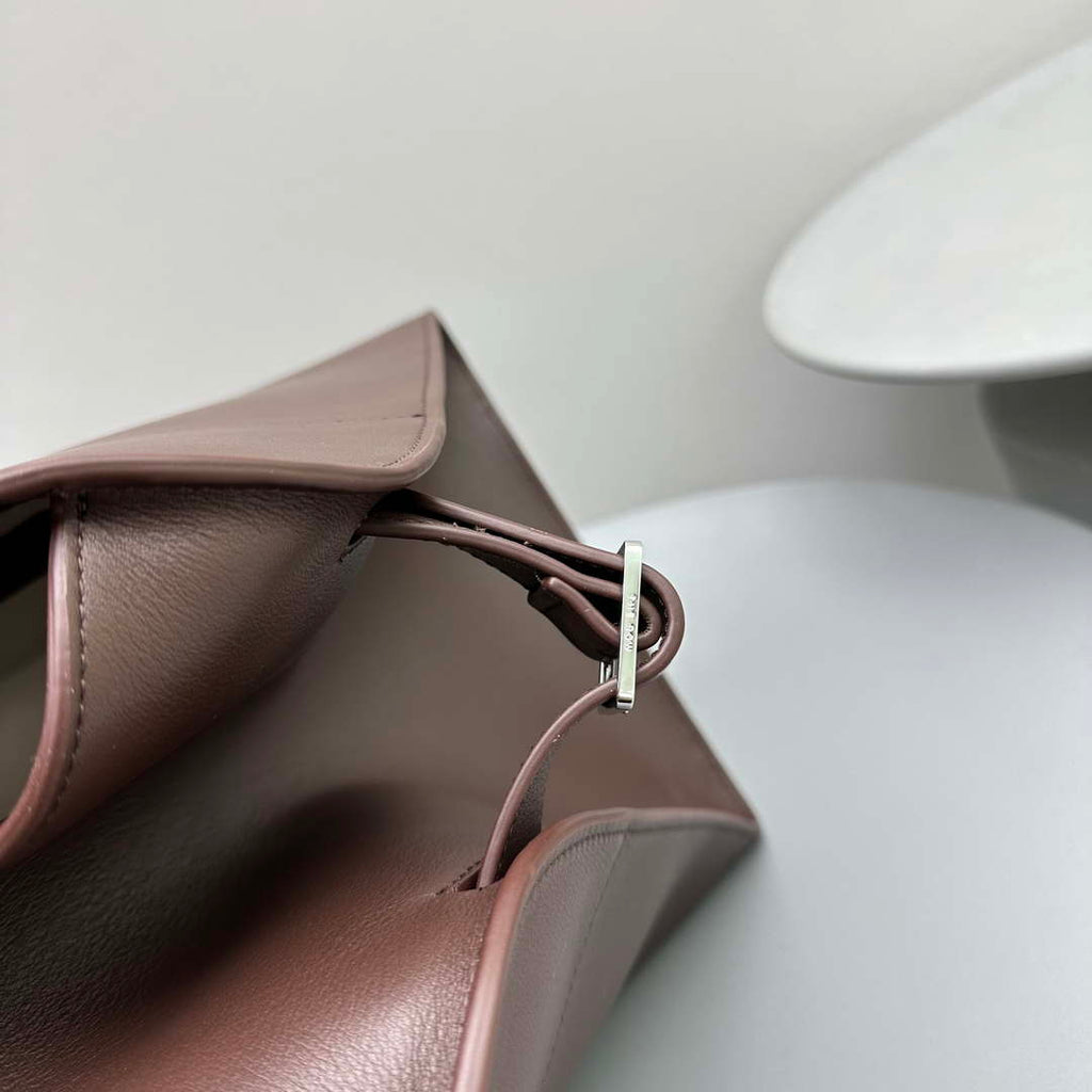 The Row THR116945 Suede Soft Margaux 17 Top Handle Bag T11003