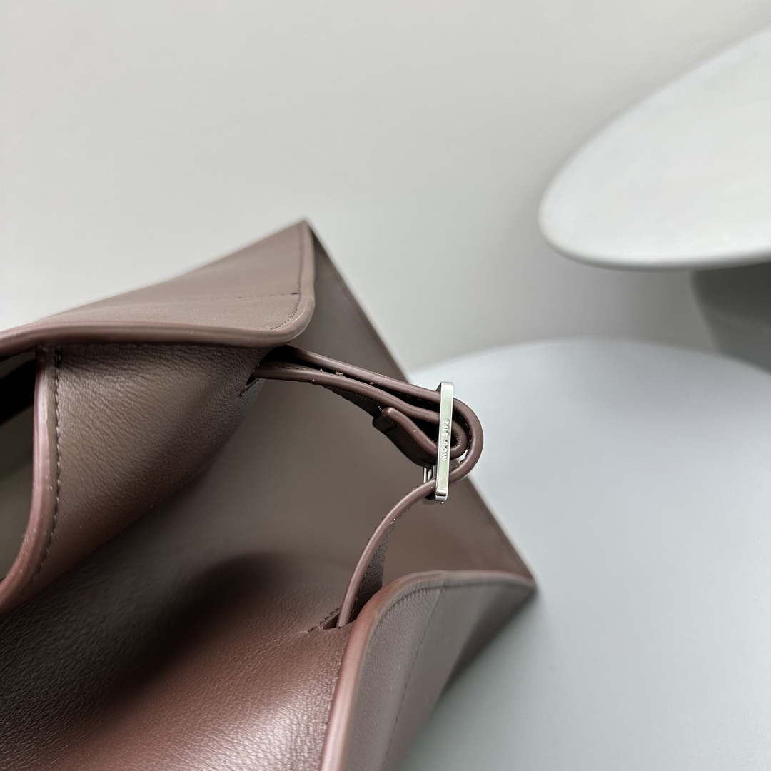 The Row THR116945 Suede Soft Margaux 17 Top Handle Bag T11003