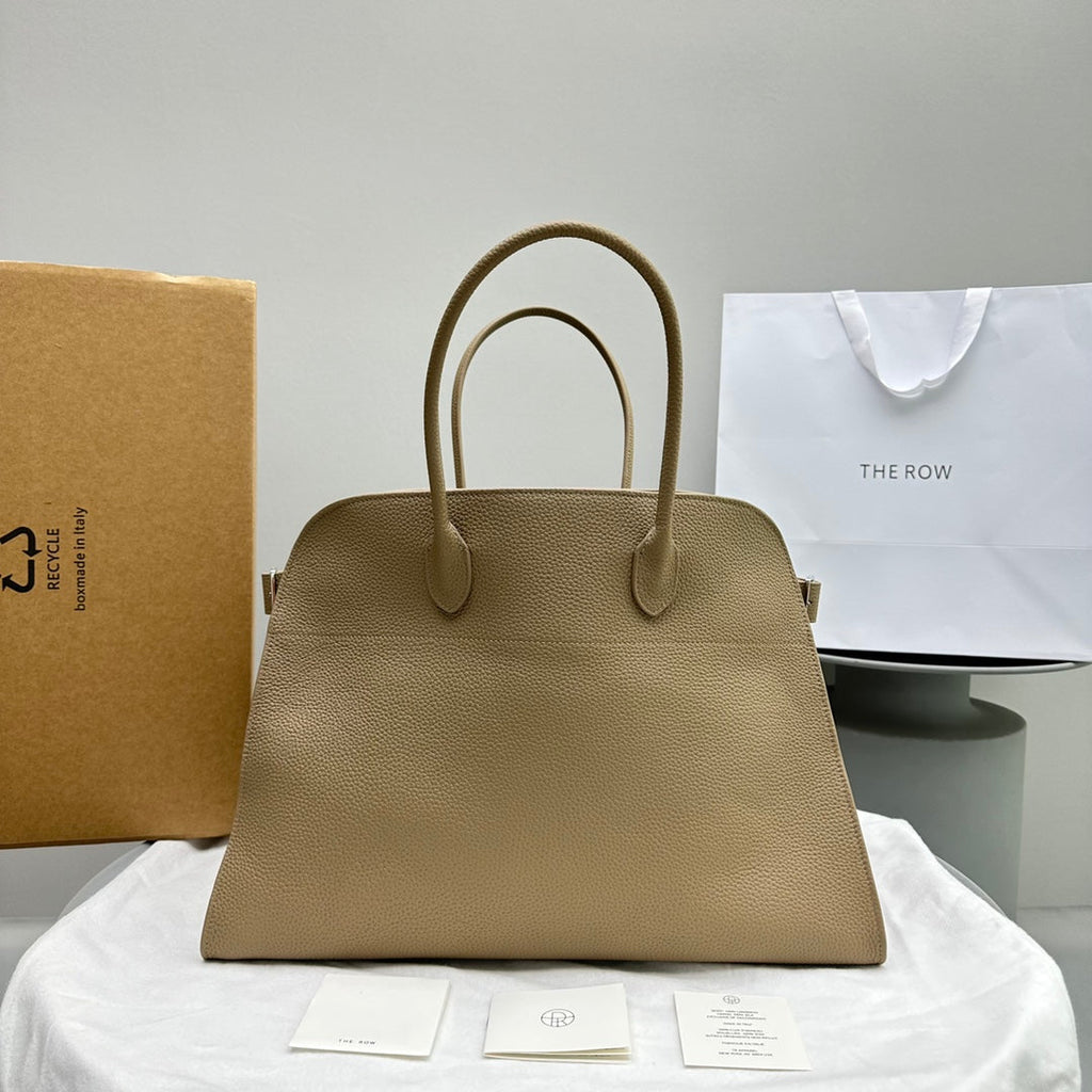 The Row THR116945 Suede Soft Margaux 17 Top Handle Bag T11004