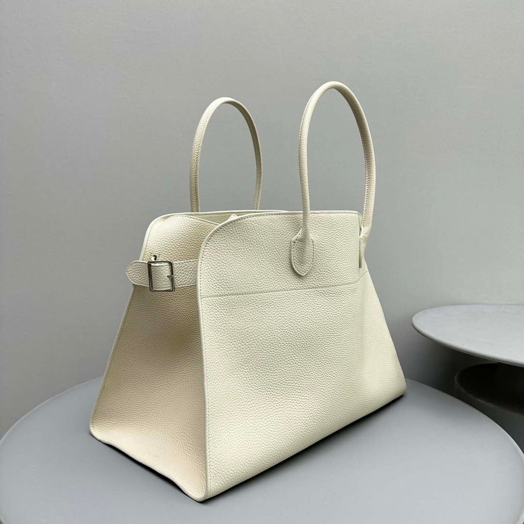 The Row THR116945 Suede Soft Margaux 17 Top Handle Bag T11005