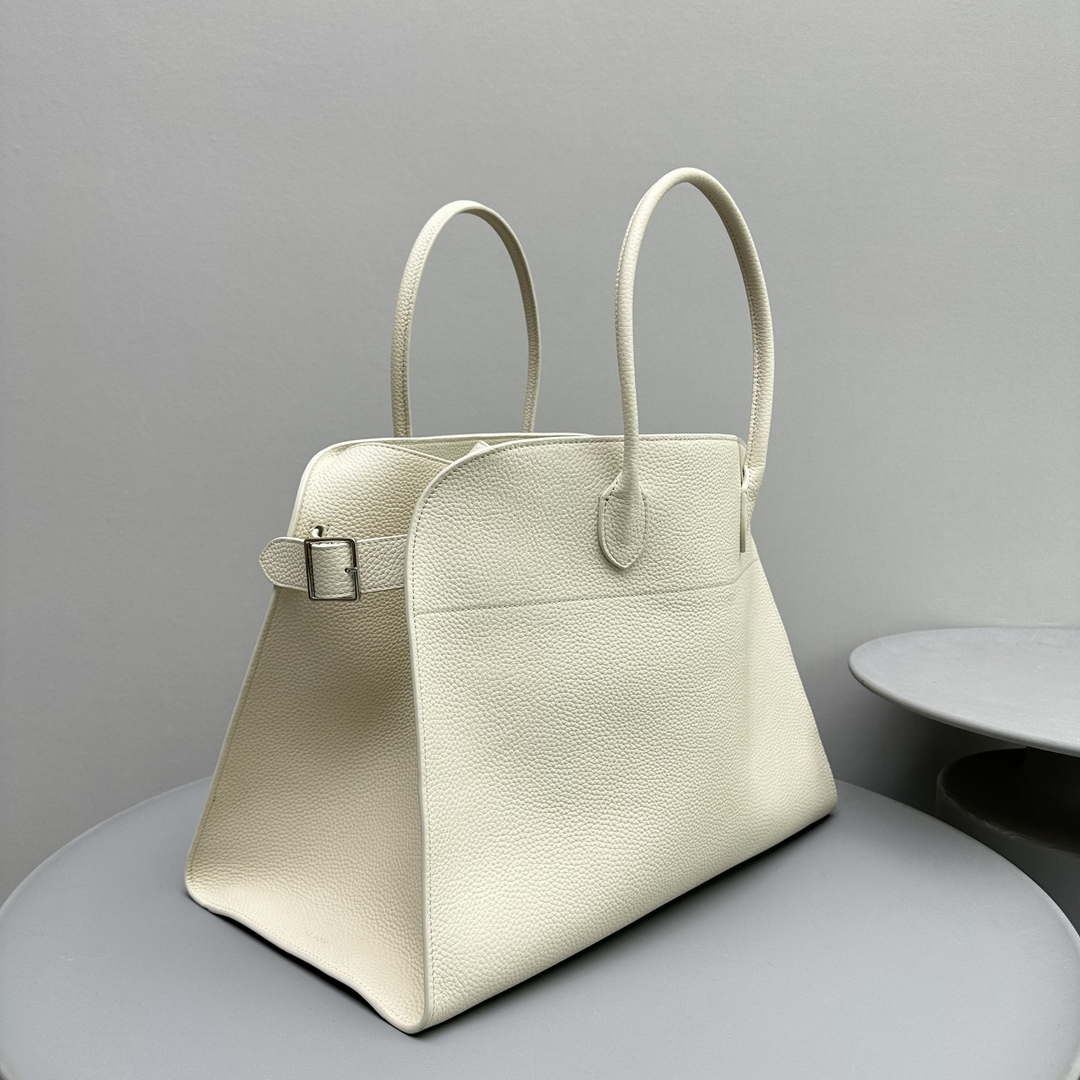 The Row THR116945 Suede Soft Margaux 17 Top Handle Bag T11005