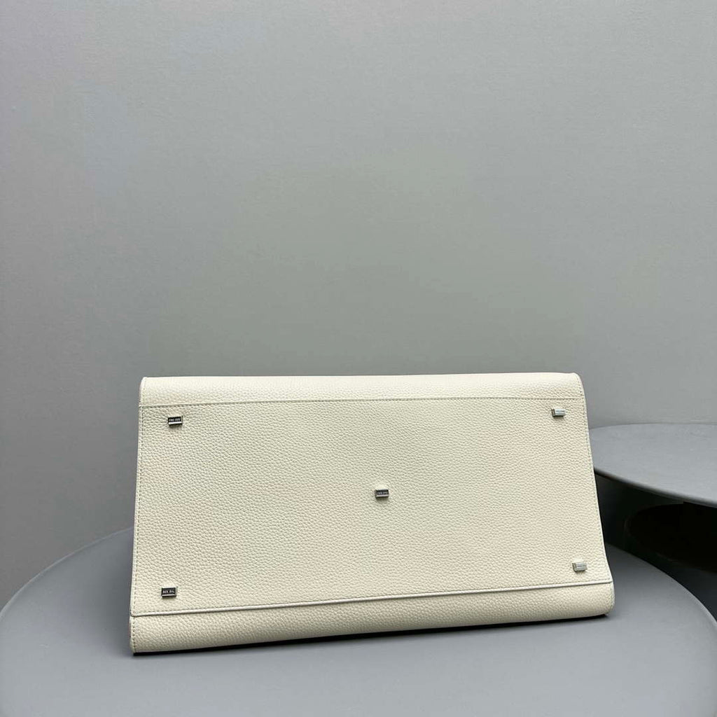 The Row THR116945 Suede Soft Margaux 17 Top Handle Bag T11005