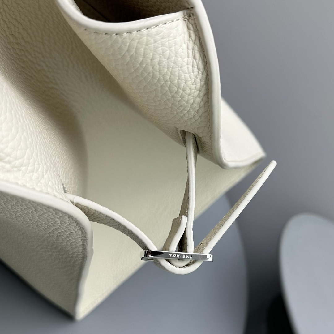 The Row THR116945 Suede Soft Margaux 17 Top Handle Bag T11005
