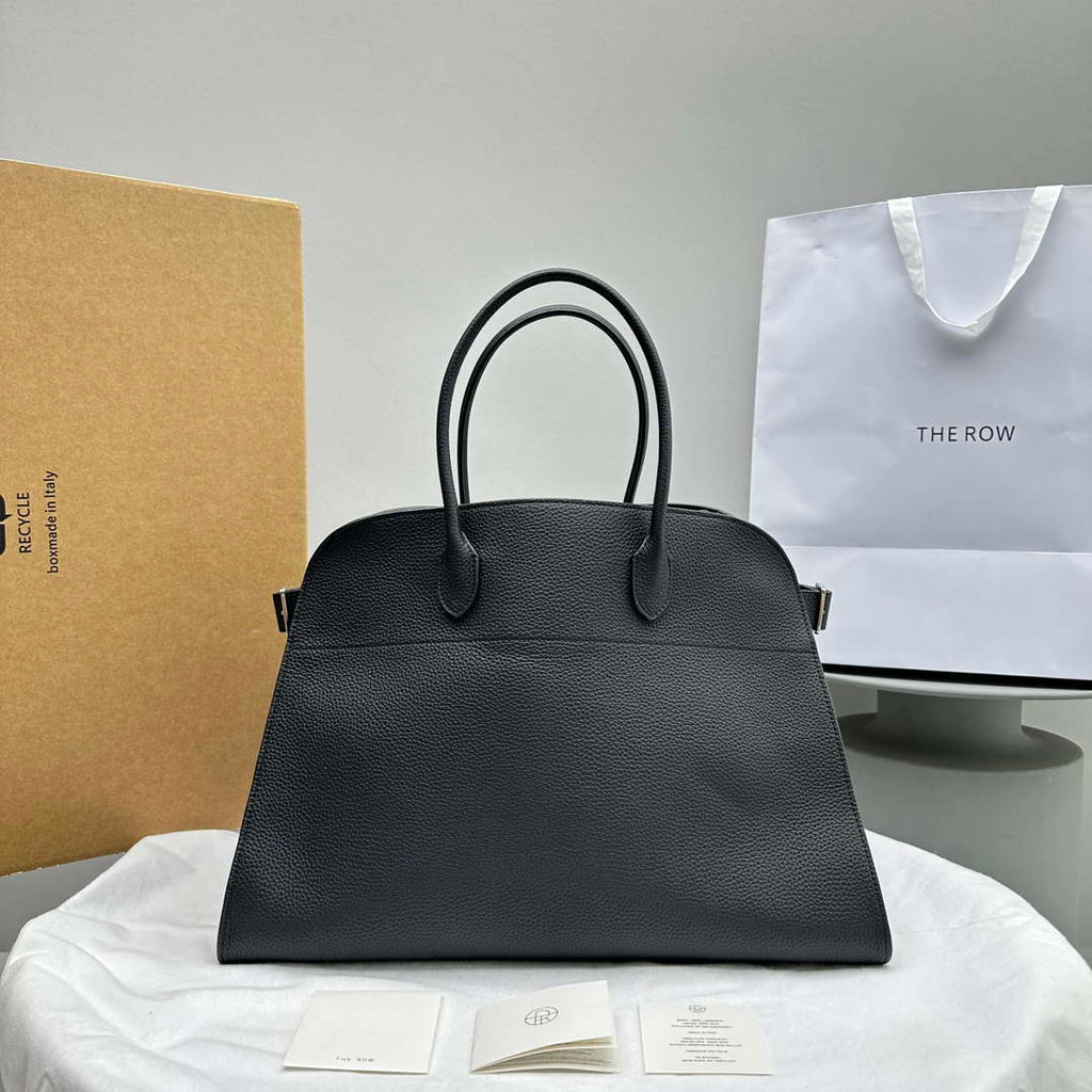The Row THR116945 Suede Soft Margaux 17 Top Handle Bag T11006