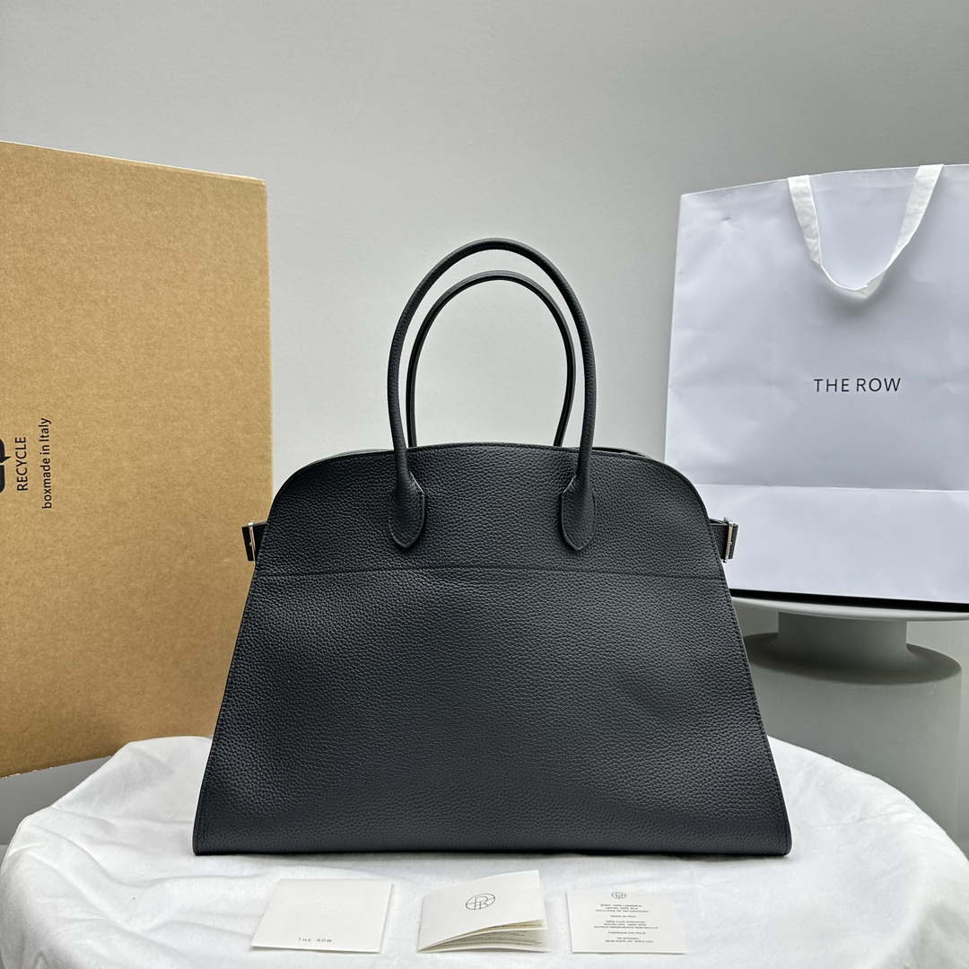 The Row THR116945 Suede Soft Margaux 17 Top Handle Bag T11006