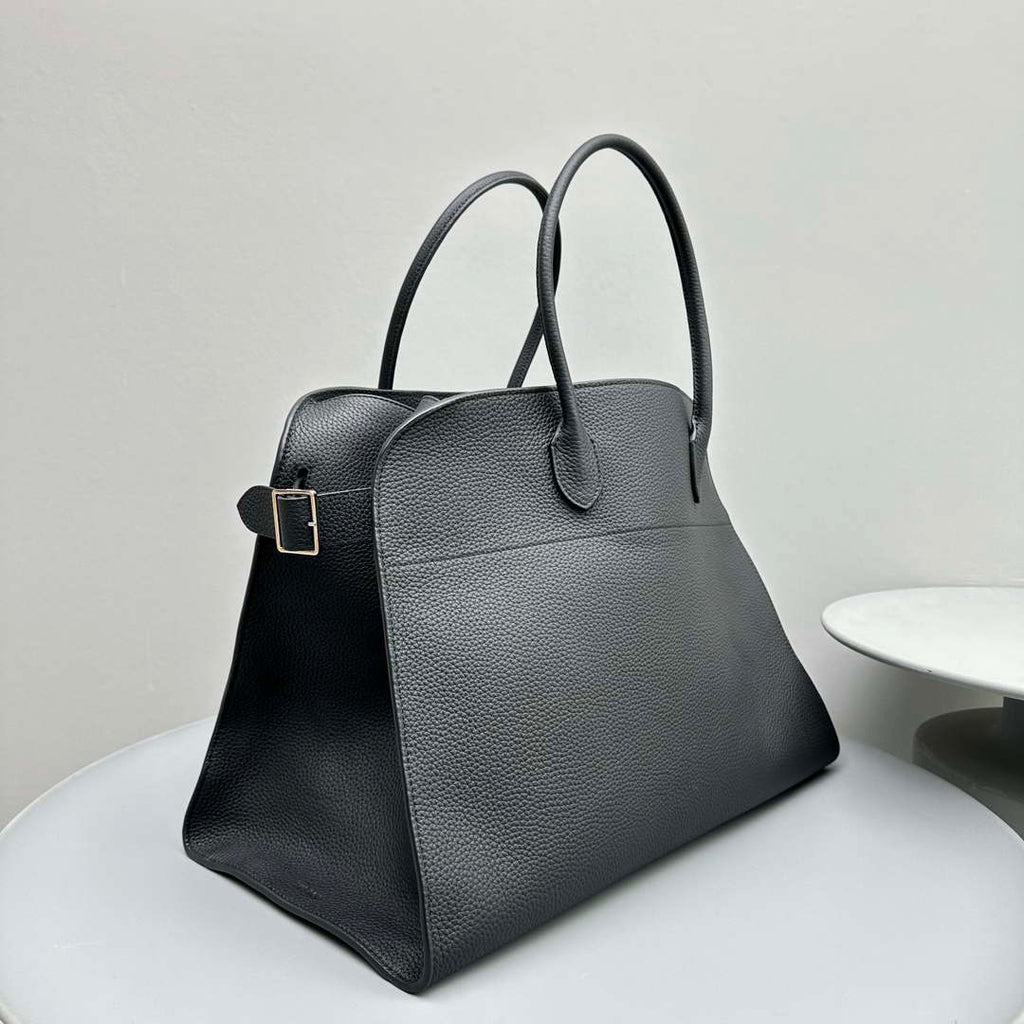The Row THR116945 Suede Soft Margaux 17 Top Handle Bag T11006