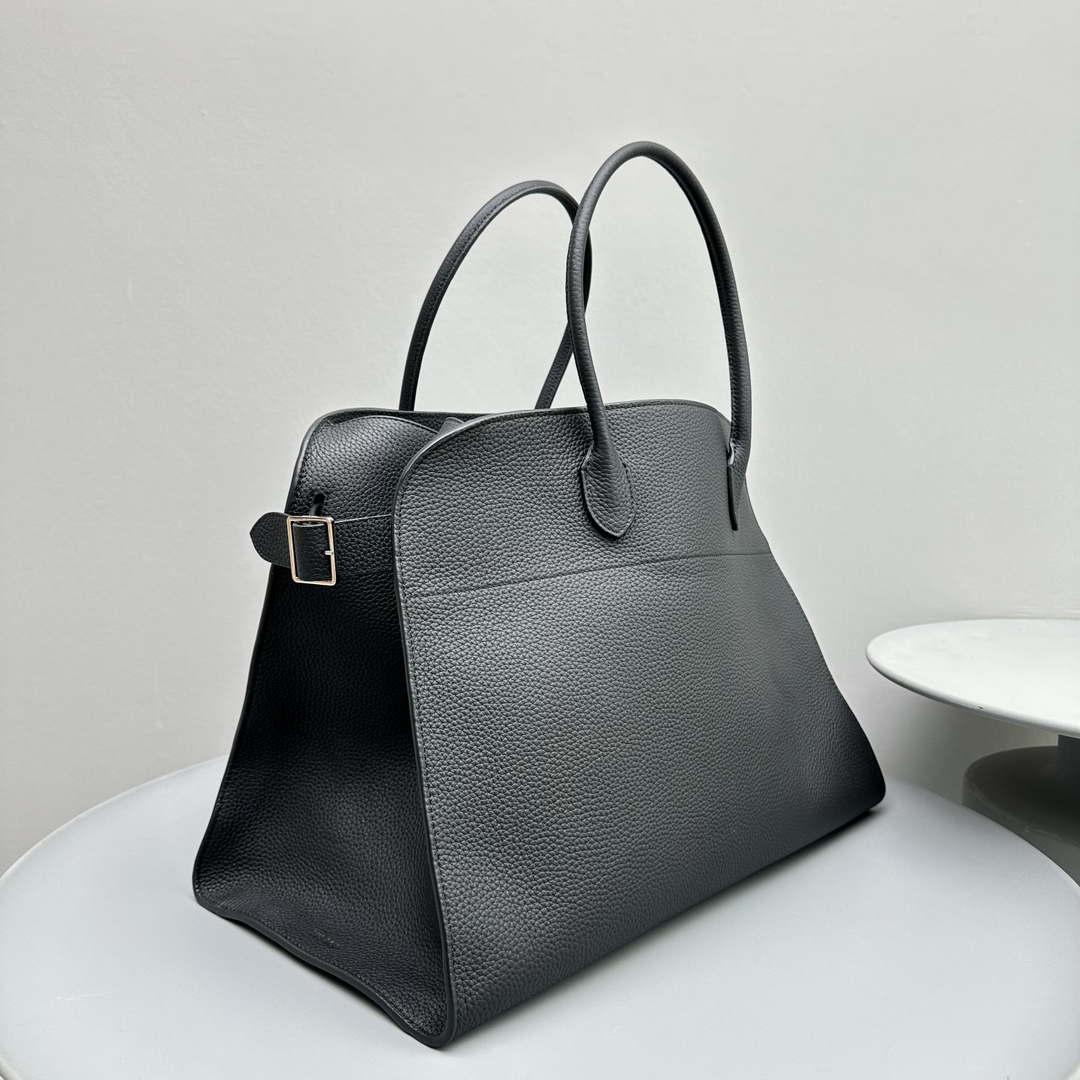 The Row THR116945 Suede Soft Margaux 17 Top Handle Bag T11006