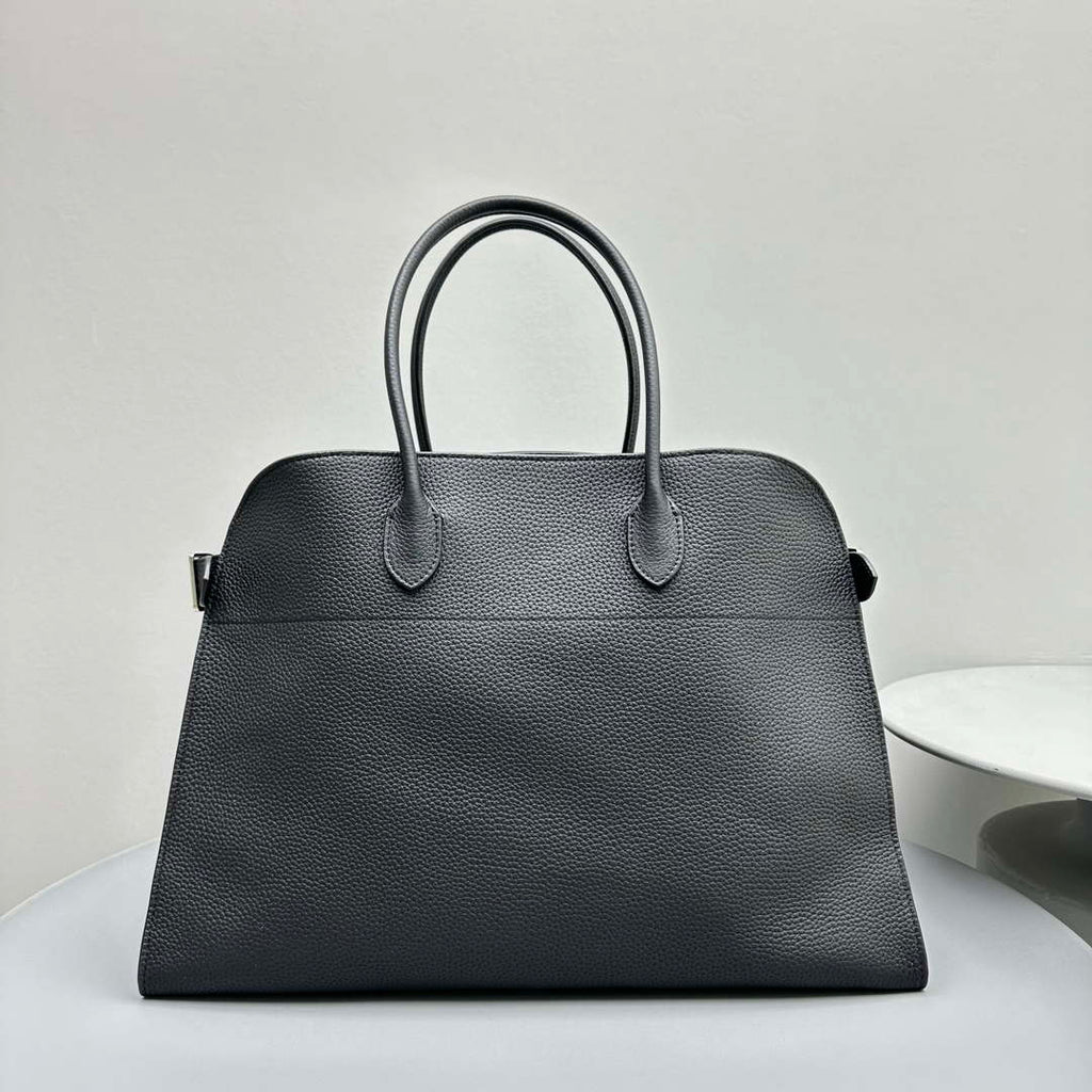 The Row THR116945 Suede Soft Margaux 17 Top Handle Bag T11006