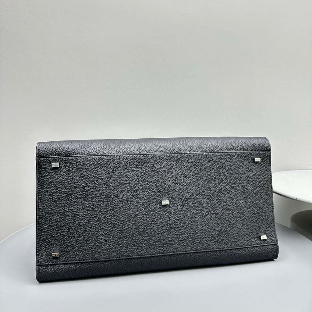 The Row THR116945 Suede Soft Margaux 17 Top Handle Bag T11006