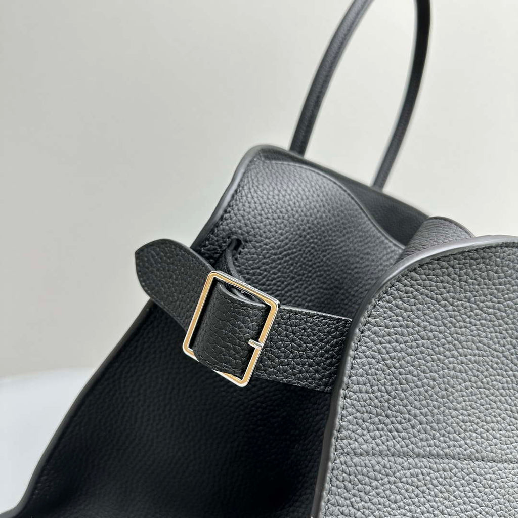 The Row THR116945 Suede Soft Margaux 17 Top Handle Bag T11006