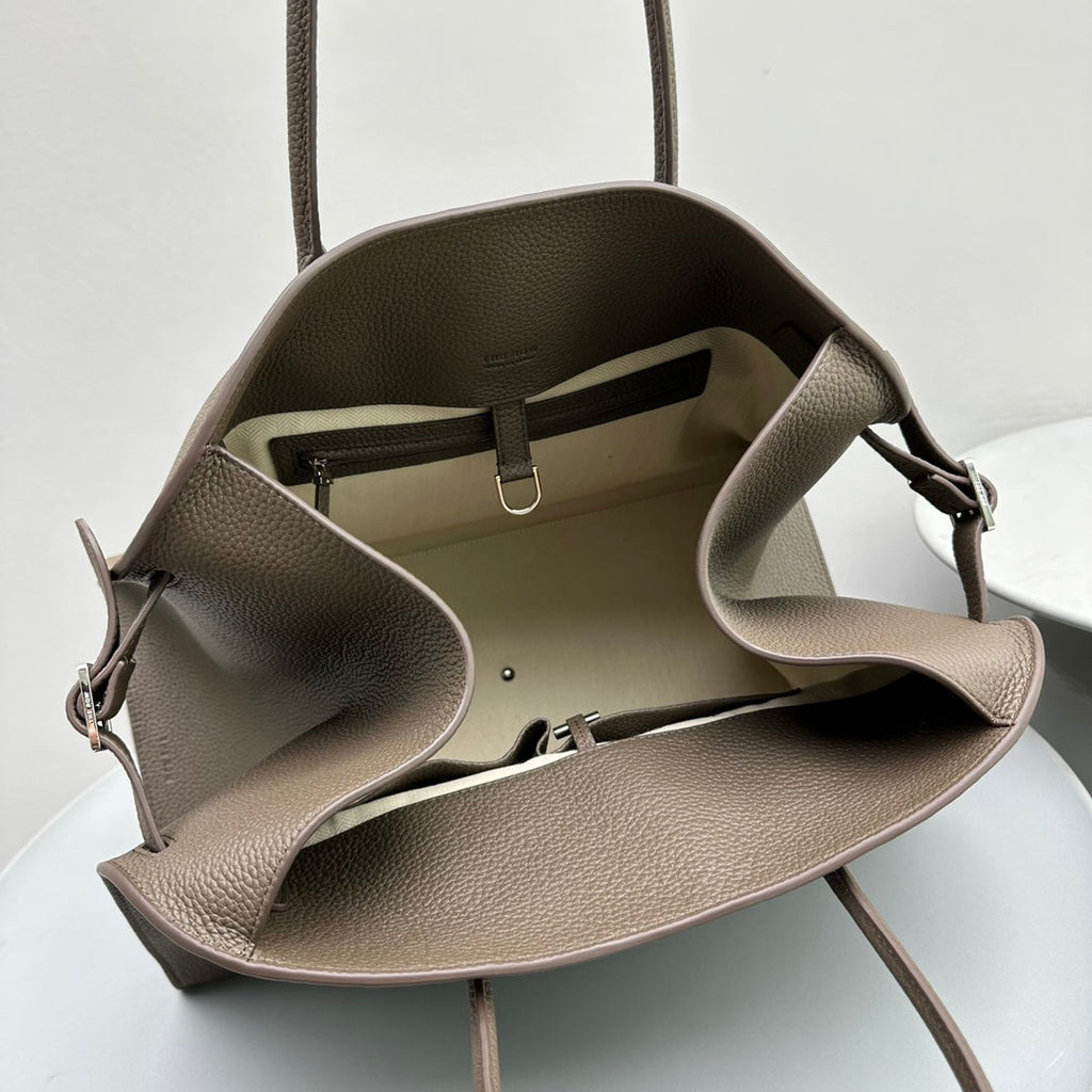 The Row THR116945 Suede Soft Margaux 17 Top Handle Bag T11007